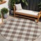 Edge Collections - 8' - Brown - Area Rug Washable for Indoor and Outdoor Use Plaid - 1 Piece